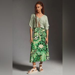 FARM Rio Satin Slip Midi Skirt NWT Size Small